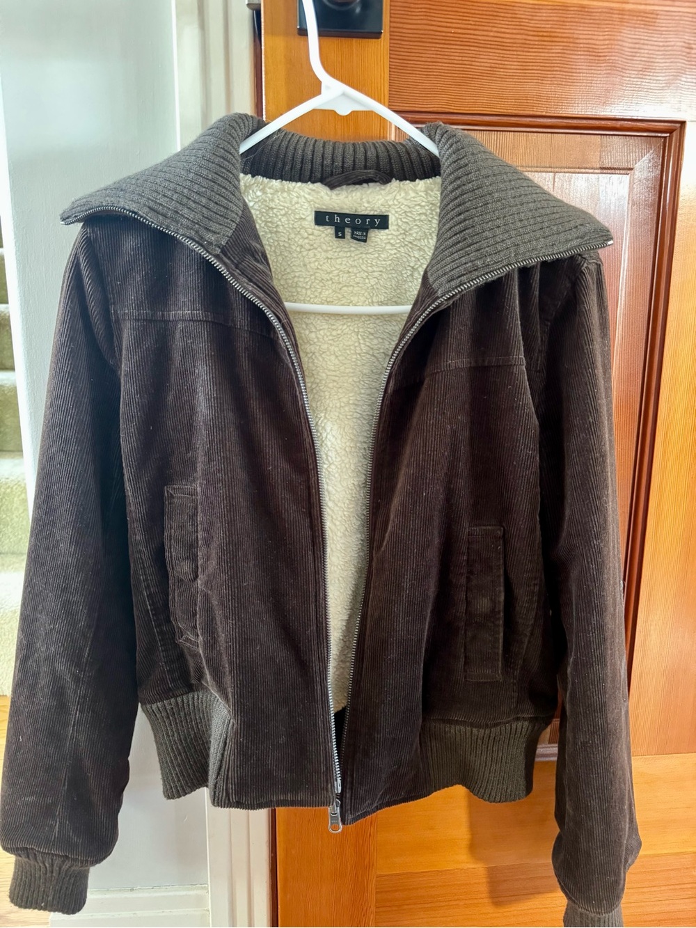 Theory Y2K Dark Brown Corduroy Sherpa Jacket